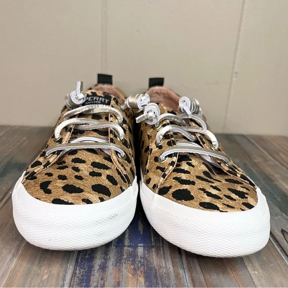 SPERRY Women’s Pier Wave LTT Cheetah MLT Memory Foam Slip On Sneakers 6.5M - Picture 2 of 10